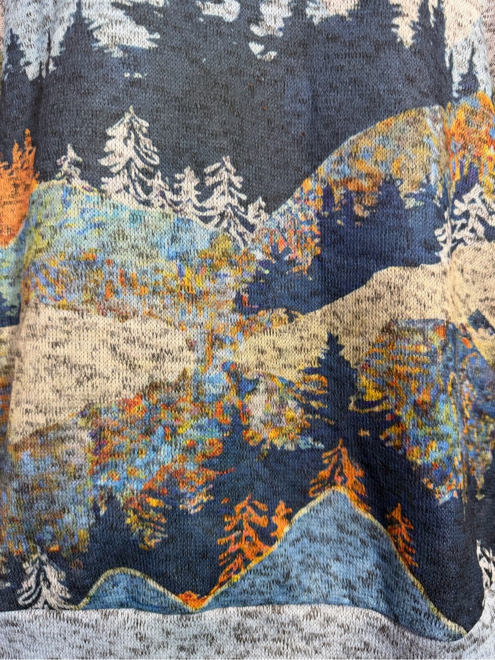 MISSLOOK Gray Multi Scenic Hooded Pullover Sweatshirt - Picture 3 of 8